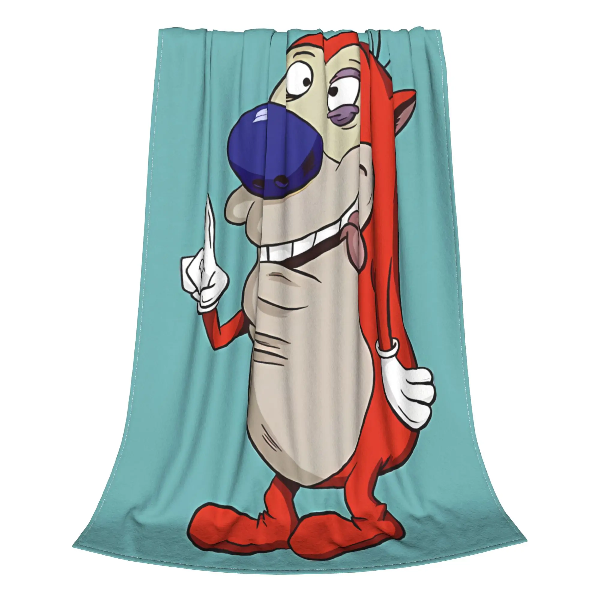 1PC Stimpy Ren & Stimpy Home Room Decorations Winter Blankets For Adults Bedding Home Interior Sofa Knee