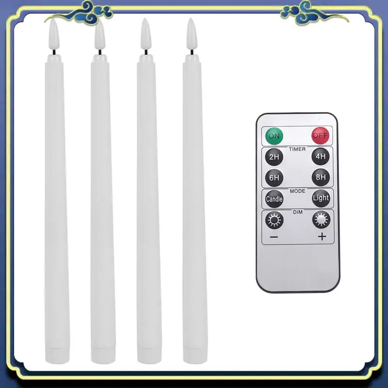 Latest 1Set Timer Battery Operated LED Taper Candles For Halloween,Wedding Decoration White