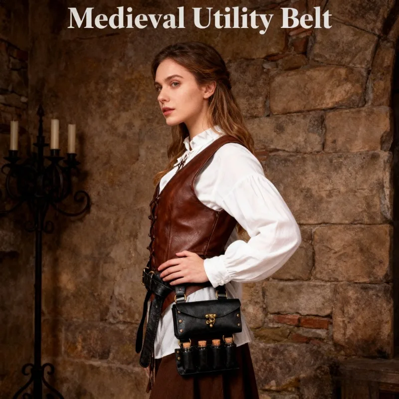 

Steampunk Waist Bag for Phone Vintage Futuristic Belt Pack for Cosplay Convention and Festival Edgy Style