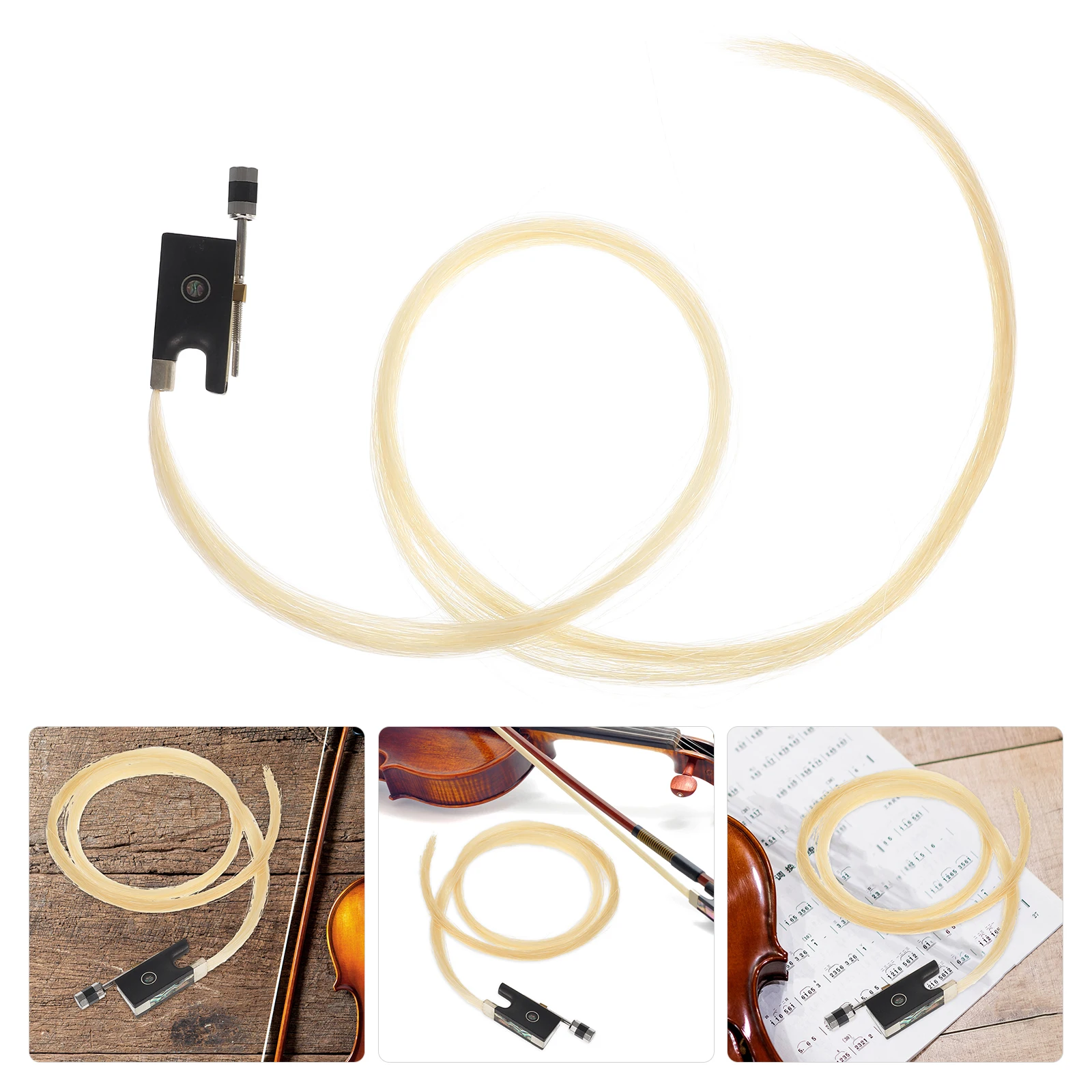 

Violin Bow Accessories Metal Frog Music Instrument Comfortable Horsetail Hair Replacement