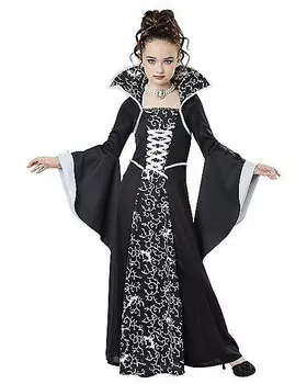 Girls Vampire Halloween Tutu Dress 4 Halloween Costume for Kids Halloween Fantasy Vampire Costume Girls Long Tutu Dress Kids Carnival Outfit Gothic Feather Clothes 4