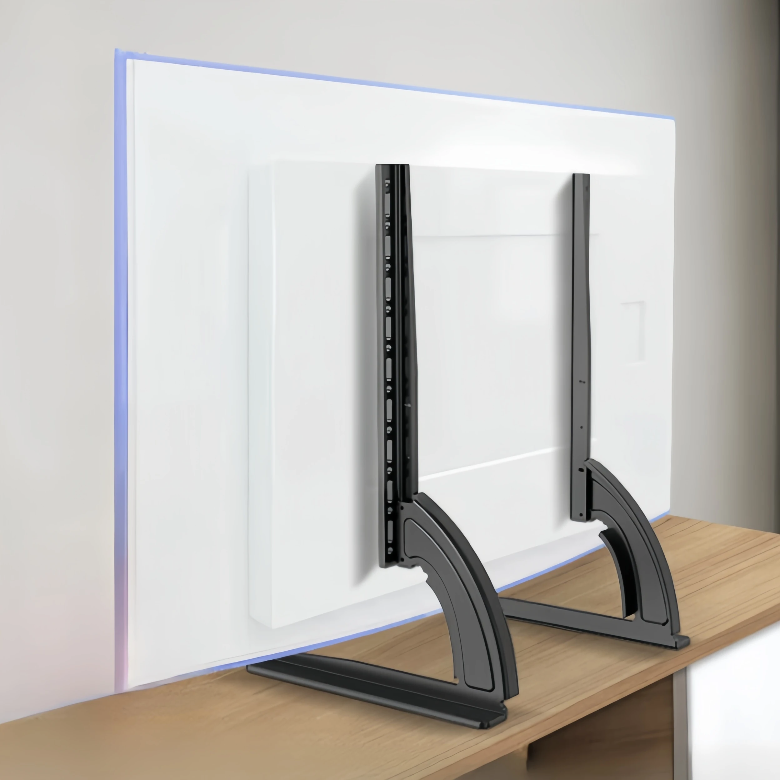Universal Table Top TV Stand Base TV Legs with Height Adjustment Fits Most 32-75 Inch LCD LED Flat Screen TVs