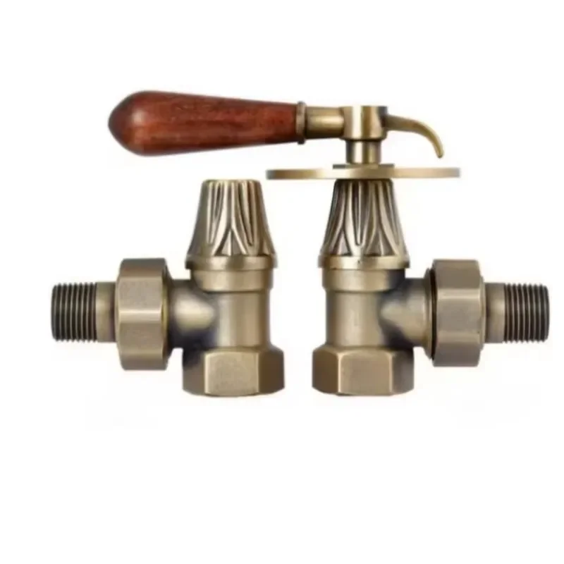 Manual Cast  Radiator Valves Antique Brass Classic Traditional Radiator Valves Used for Heating Switch Control