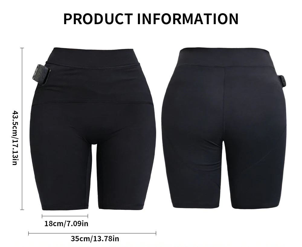 EMS-Hosen, Shorts, Leggings mit unabhängiger Steuerung, Muskelstimulator, elektrische Stimulation, Workout, Fitness, Körperformer, wiederaufladbar – Detail 8