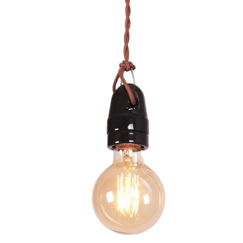 E27 E26 Portalampada in ceramica vintage con gancio Portalampada Edison impermeabile per lampadine ad alta temperatura, illuminazione fai da te da tavolo a parete