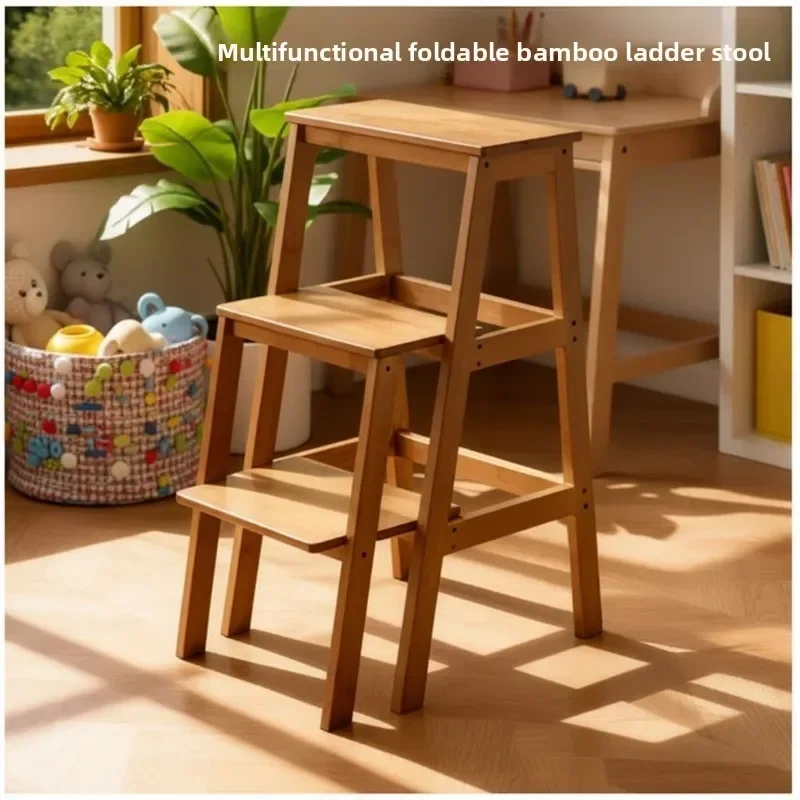 Heavy Duty Kitchen Storage Shelf Household Telescopic Ladder for Home Folding Ladder Stool Backrest Dual Use A Frame Ladder