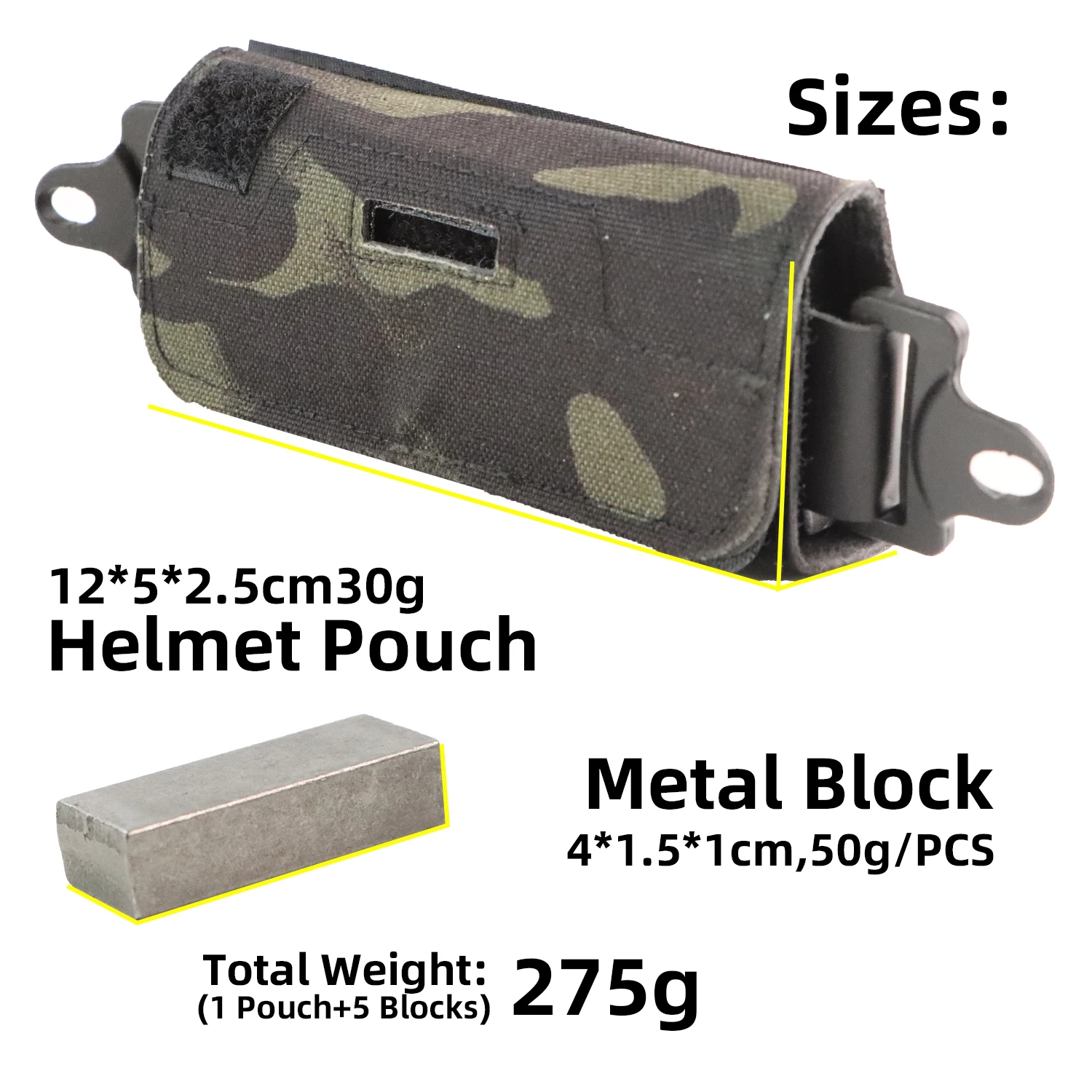 BOOIU Tactical Helmet Balancing Weight Bag Counterbalance with Five Counter Accessory Pouch for OPS Fast BJ PJ MH