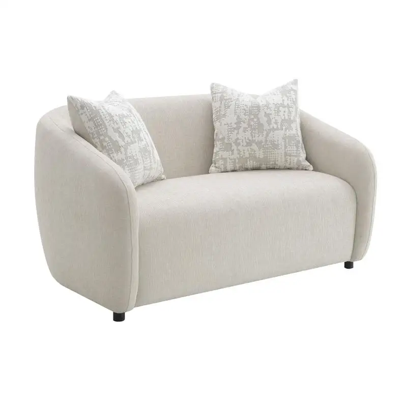 Beige Linen Loveseat with 3 Cushions - Stylish and Comfortable Seating for Any Living Space