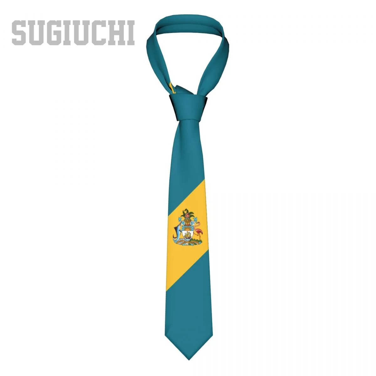 

Bahamas Flag Emblem Men Women Neck Ties Casual Plaid Tie Suits Slim Wedding Party Business Necktie Gravatas