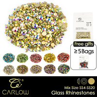 CARLOW SS4-SS20 47 Colors Non Hotfix Crystal Glass Rhinestones Gold Flat Back Stones For DIY Crafts Nail Art Decoration