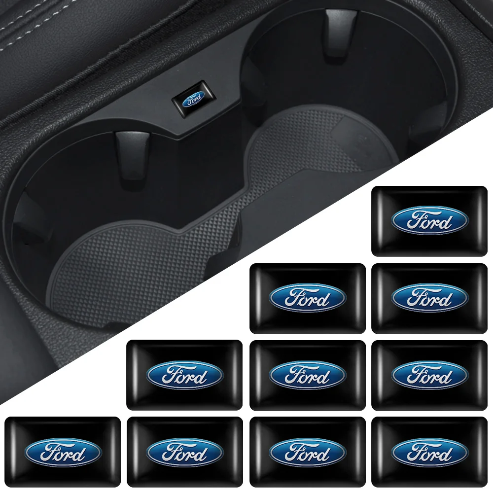 10pcs 3D Epoxy Resin Car Logo Sticker Badge Decoration Accessories Auto Styling For Ford Focus Mk2 ST Mustang Ranger Fusion Kuga