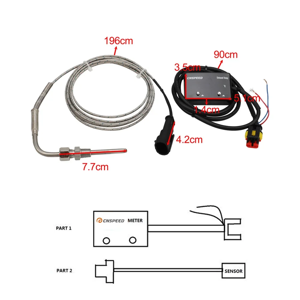 Black Auto Exhaust Gas Meter IP-ETM-01 0~1000C Car Diesel Petrol Turbo 4WD Hilux Patrol EGT YC101297
