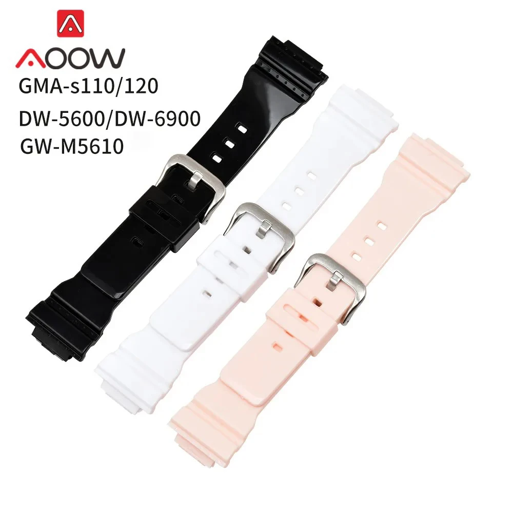 Glossy Resin Strap Watchband for Casio G-shock GMA-S110/S120 DW-5600 6900 Sport Waterproof Men Women Replace Bracelet Watch Band