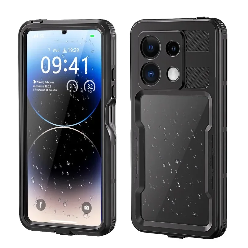 IP68 Waterproof Case For Xiaomi Redmi Note 13 Pro 5G Redmi Note 13 5G 11 12 Pro 360 Full Body Protection Luxury Waterproof Cover