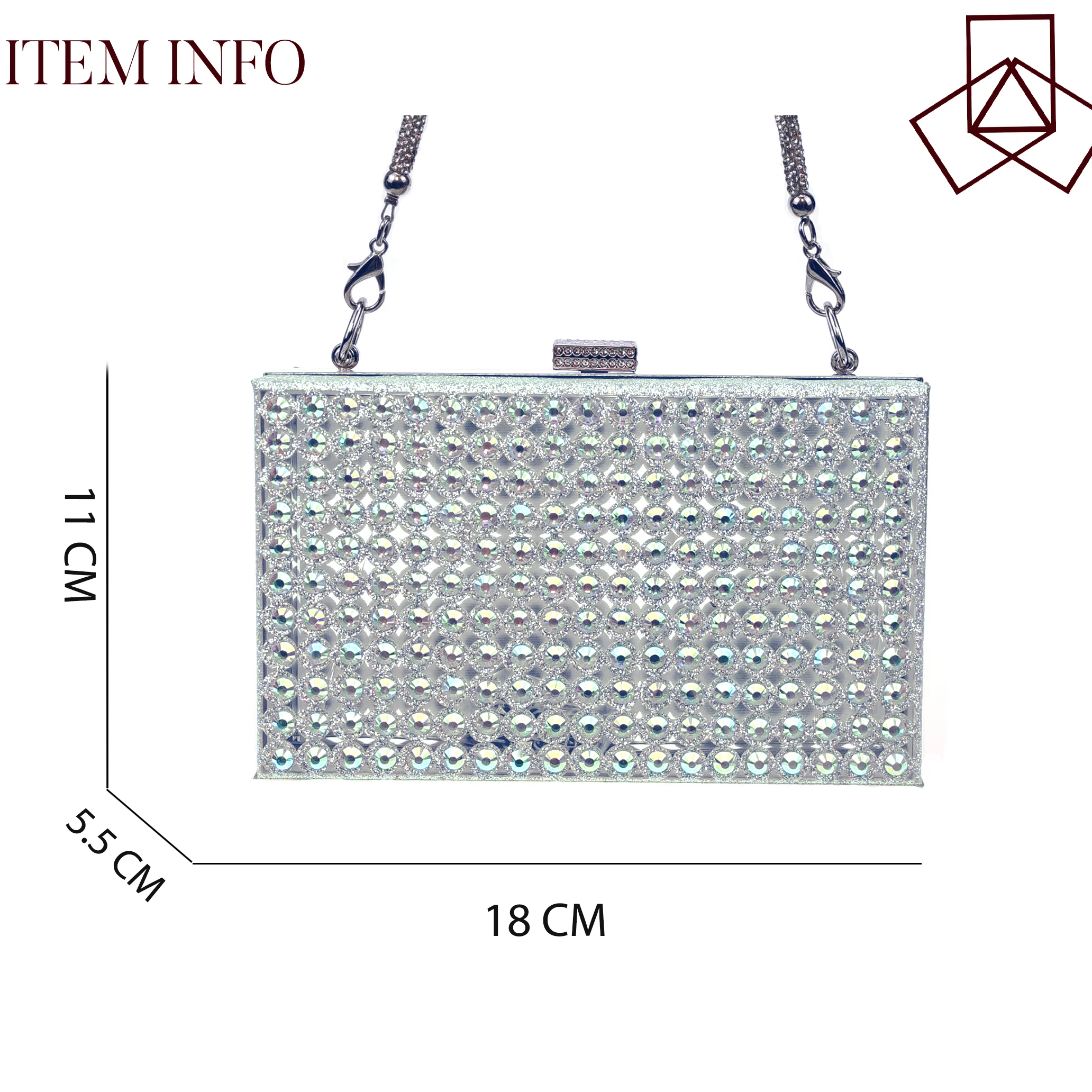 QSGFC Full Diamond Hollow Design Fashionable Hard Bag Suitable For Weddings Or Commuting