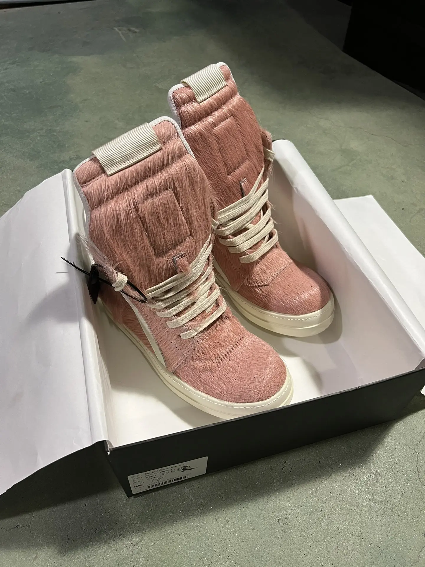 Ricks Men's Shoes With Pink Black Big Red Army Green Grass Green Grey Bright Pink Horsehair Inverted Triangle Owens Women Boots