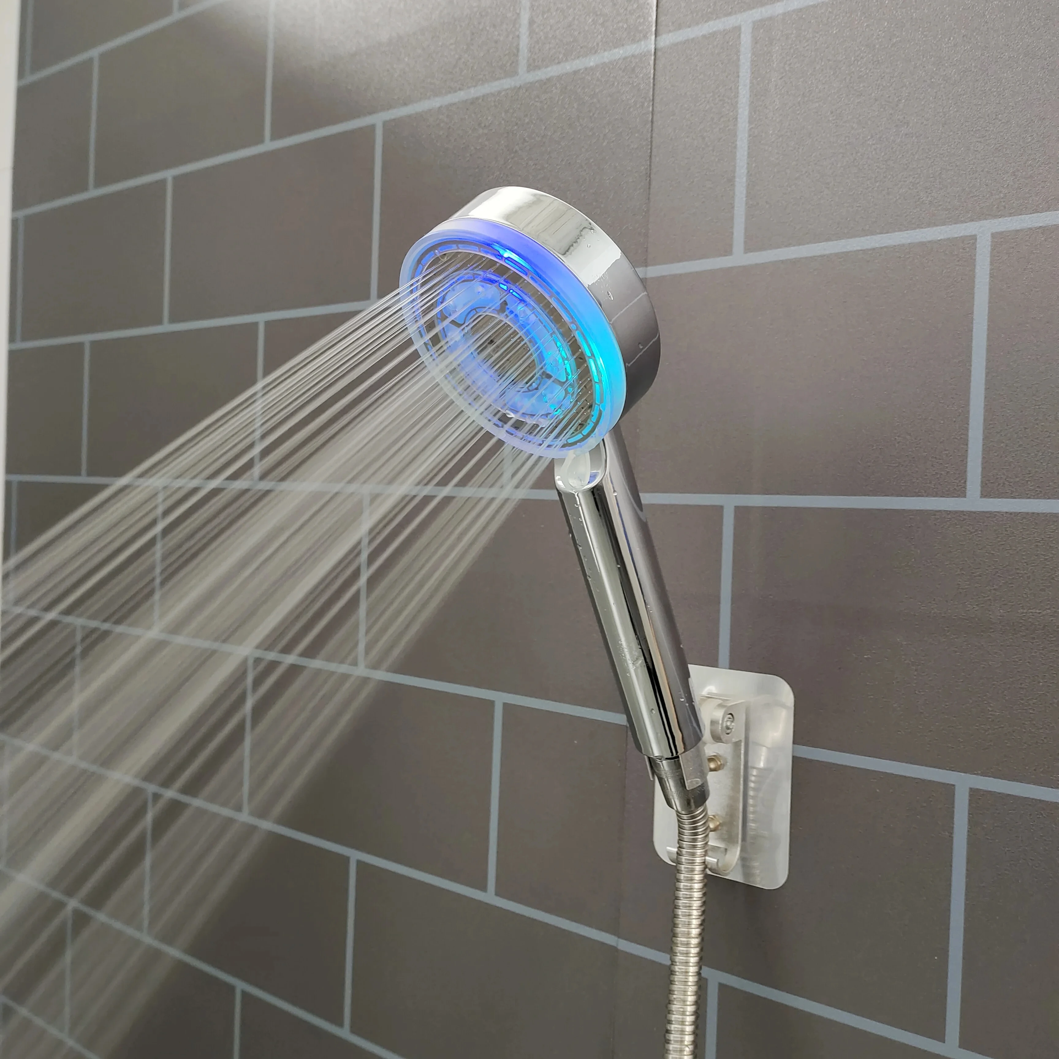 3/7 Colors Changes High Pressure Shower Head 5 Modes LED Colorful Temperature Sensor Spray Nozzle Rainfall Large Flow Showerhead