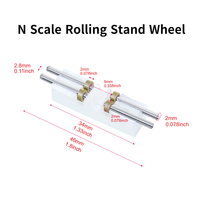 1:160 N Scale Railway Train Roller Metal and ABS Plastic Rolling Stand Wheels Railroad Wheels Accessories Layout 1 Piece