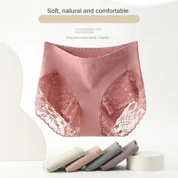 XL-6XL Women's Underwear Sexy Lace Panties Plus Size High Waist Seamless  Briefs Girls' Fashion Solid Color Underpants Lingerie