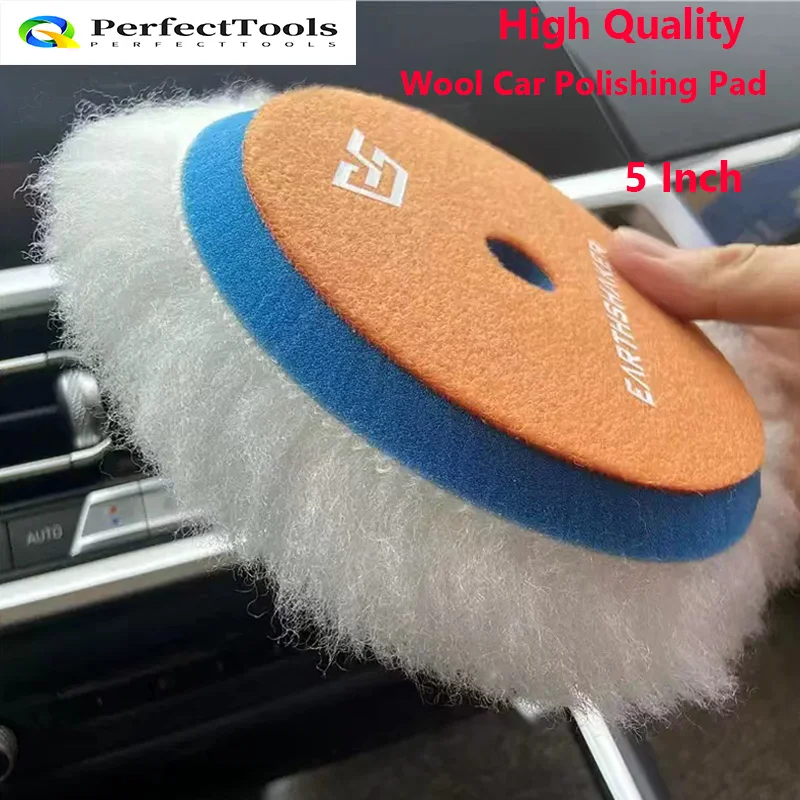 Quality 5Inch Wool Car Polishing Pad High Density Lamb Woollen Polish Buffing Pad Wool Polishing Pad for Car Detail Polishing Di