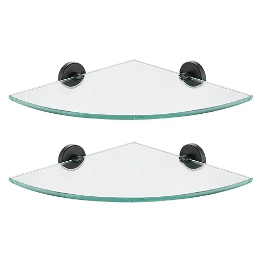 

Угловая стеклянная полка для ванной из нержавеющей стали 304, треугольная настенная полка для душа, 10 x 10, закаленное стекло TGS190L10-PB-P2