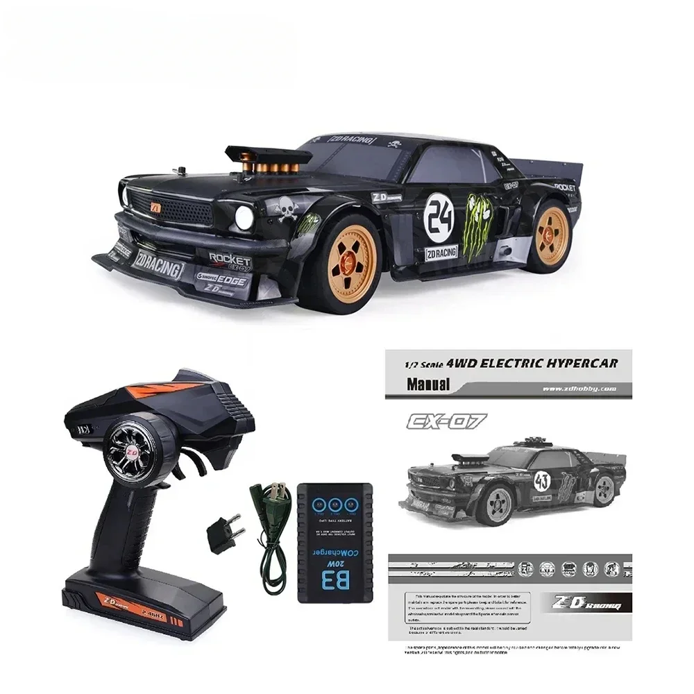 Voiture de course électrique à grande vitesse pour adultes et enfants, voiture de sport plate professionnelle, modèle télécommandé, jouets pour enfants, EX07, 1/7 versiRC