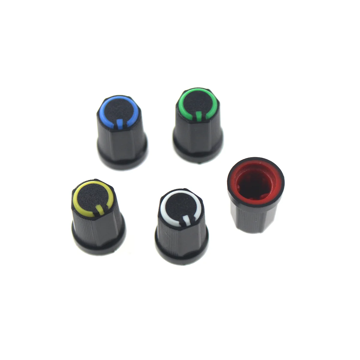 10PCS 12*16MM aluminum knob encoder sound card potentiometer red blue white fine inside hole 6mm volume amplifier metal cap