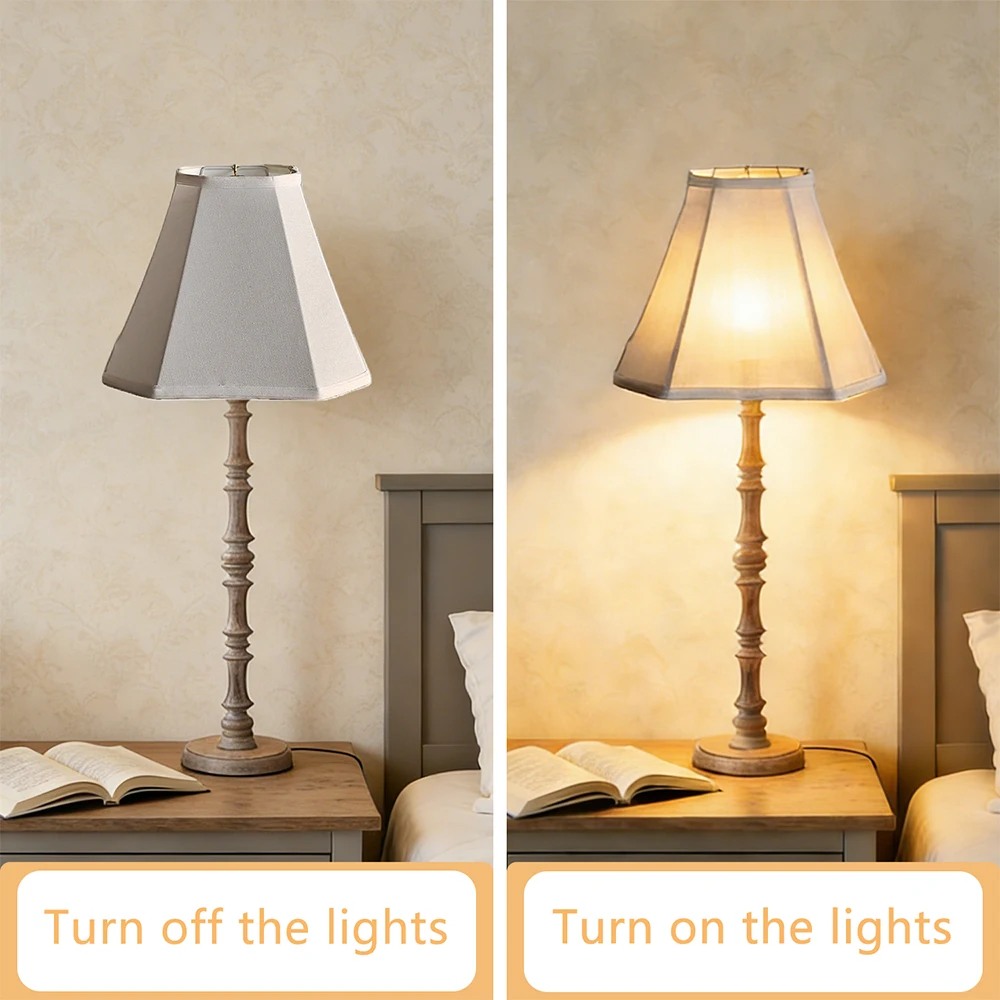 XFLAMPER 13 inch Hand Craft Bell Lampshade Beige for Foldable Table Floor Lamp Replacement Natural Linen