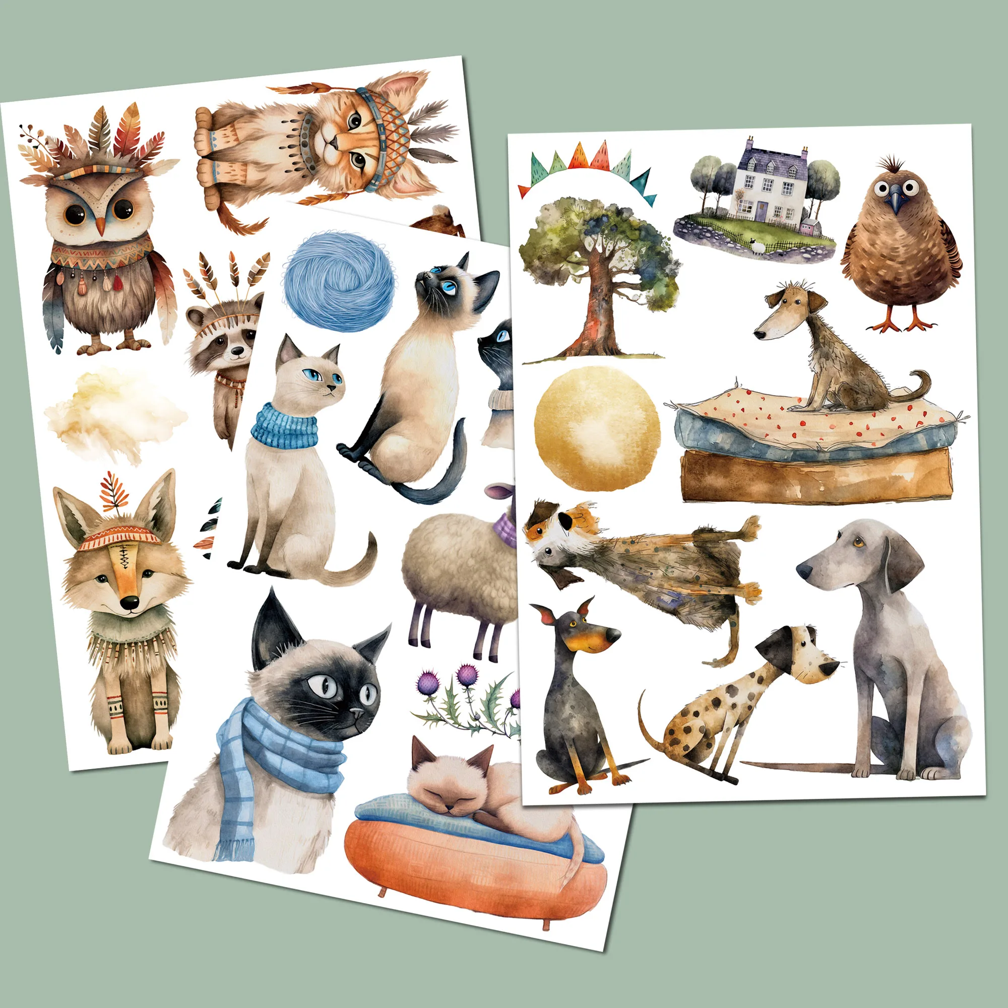 JAIIMAN 90 Stück (1,18–3,93 Zoll) große seltsame Tiere DIY selbstklebende Aufkleber, für Tag-Dekoration, Scrapbooking-Zubehör – Detail 5
