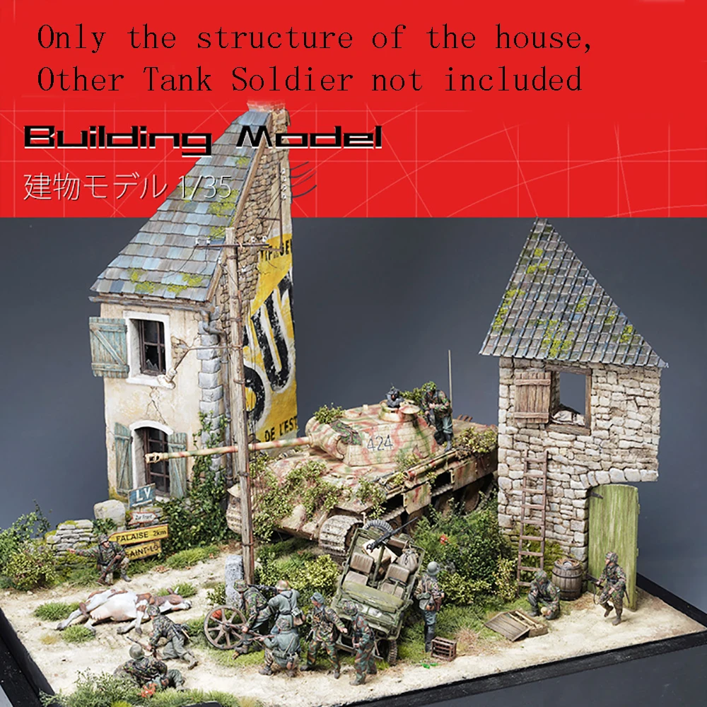 

1/35 Model House Scene DIY Handmade Sand Table For Assembling Models Creating Material Scenarios Building Stone Buildings