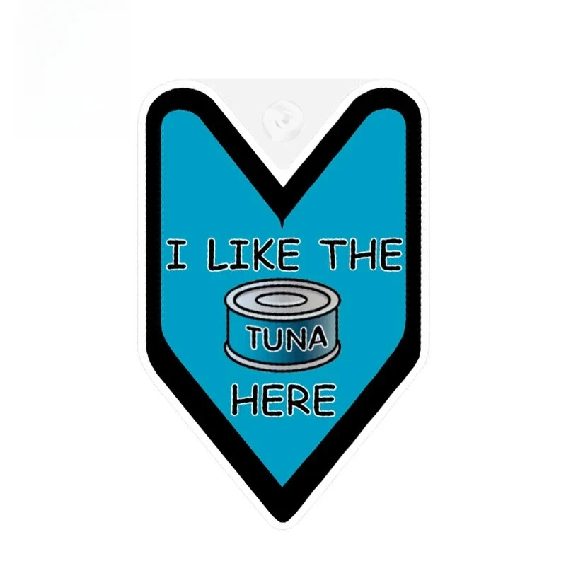 

13X 8,6 см Забавный JDM WAKABA BADGE I LIKE THE TUNA HERE Автомобильная наклейка Флаг Виниловая наклейка на автомобиль для окна, бампера, багажника, ПВХ KK