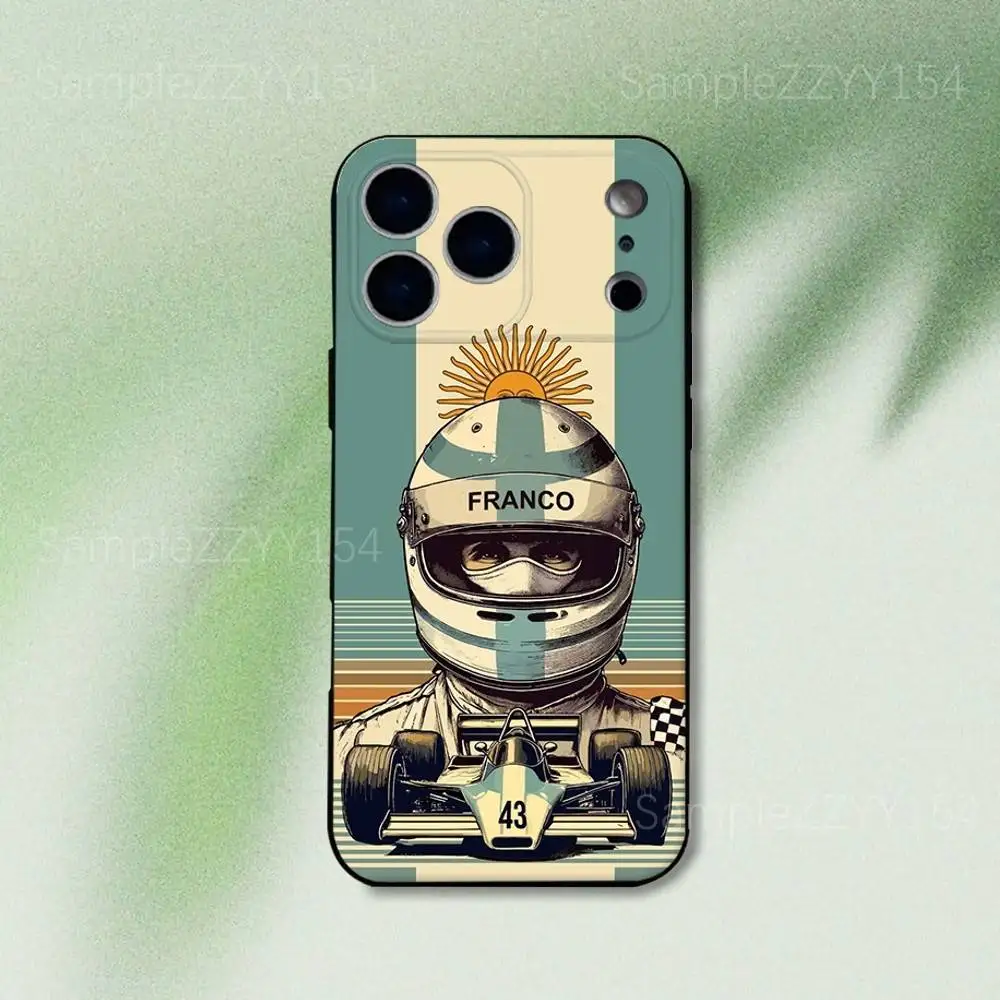 حافظة هاتف F-FrancoS 43 F1 C-Colapinto لهاتف iPhone 17,16,15,14,13,12,Pro,Max,Plus,E,SE4,Air,Mini Black Soft Funda