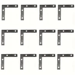 12 furniture corner code connectors, L-shaped 90 degree right angle, used as metal fixing brackets for wooden frames