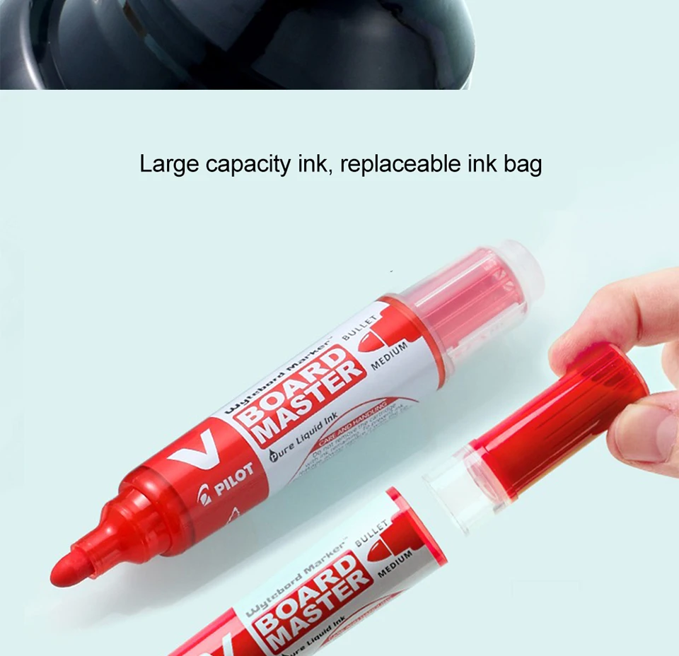 1 stücke Japan Pilot Whiteboard Marker V Direkte Flüssigkeit Große Kapazität Tinte Klassenzimmer WBMAVBM-M Ersatz Tinte Tasche Büro Liefert – Detail 5