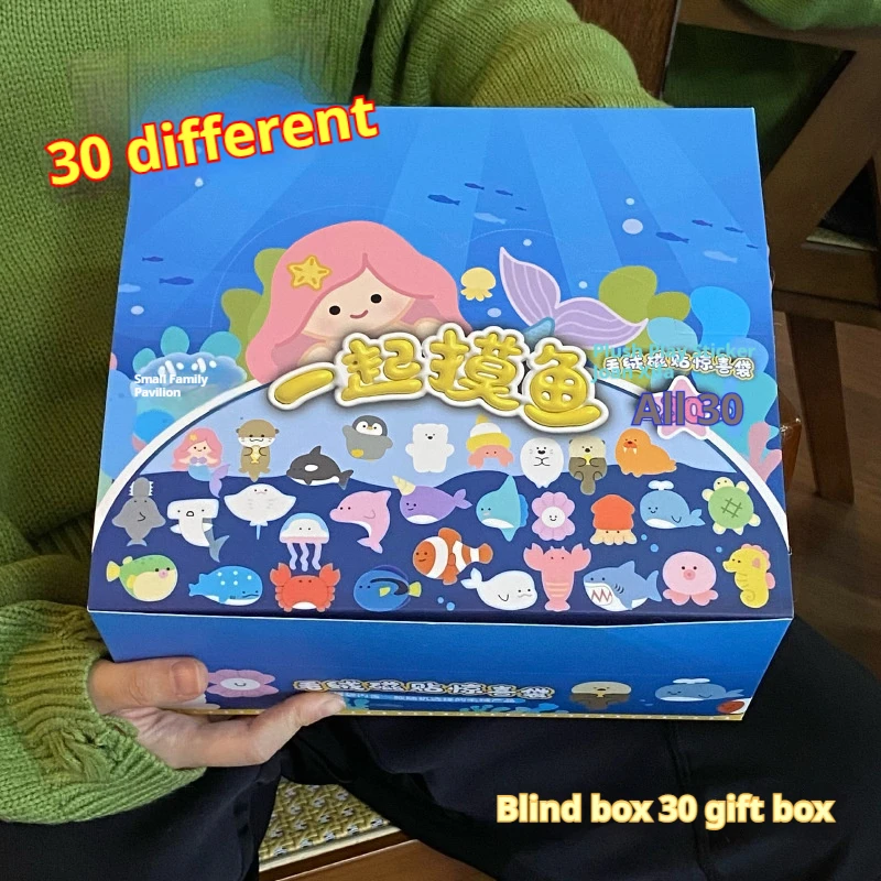 

Kepelon Blind Box 30pcs/box Small Aquarium Marine Animal Plush Refrigerator Sticker Cute Magnetic Sticker Kawaii Plushies Toy