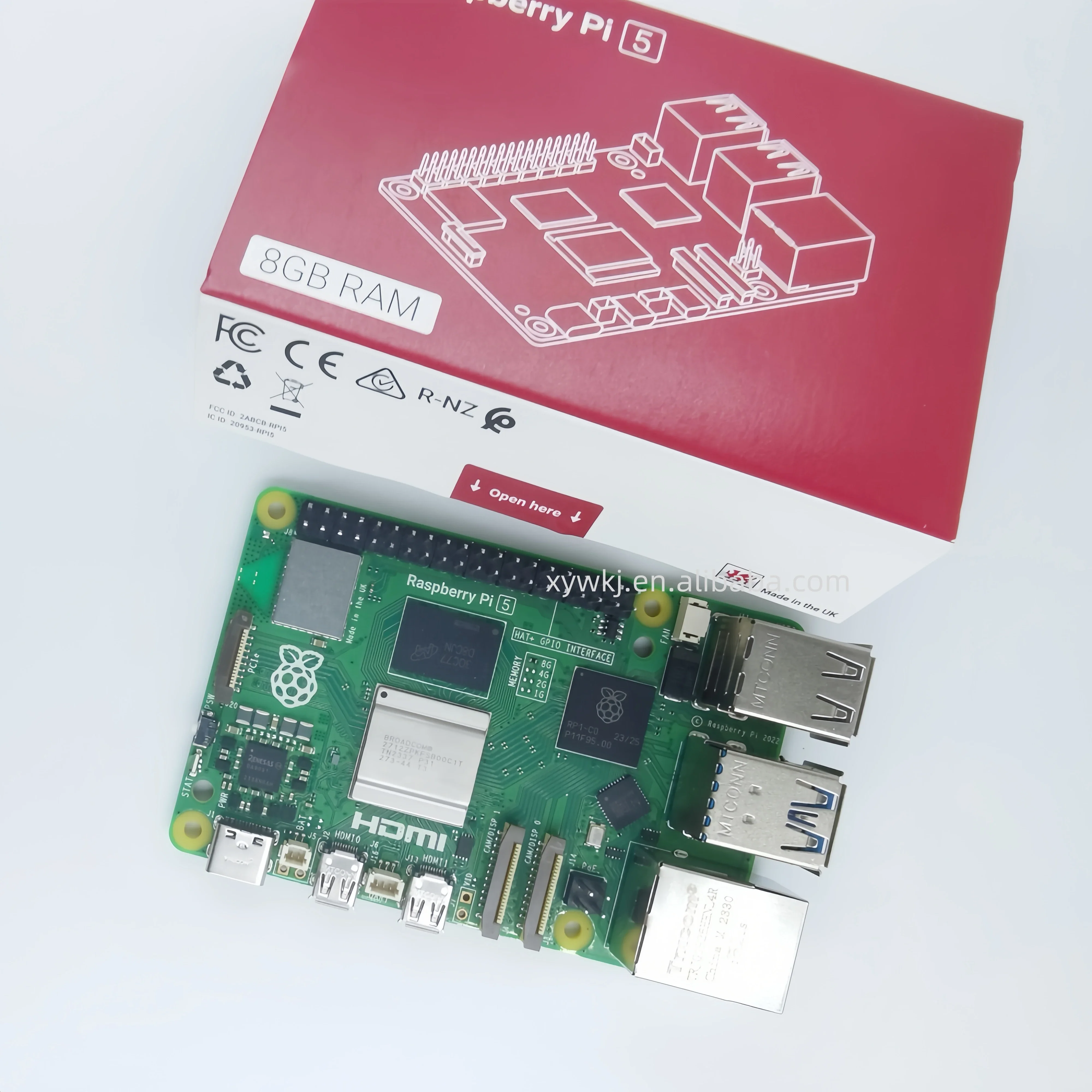 Framboesa Pi5 Modelo B, Original, Em Stock, 4GB, 8GB, 64-bit, 2.4 GHz, 800 MHz