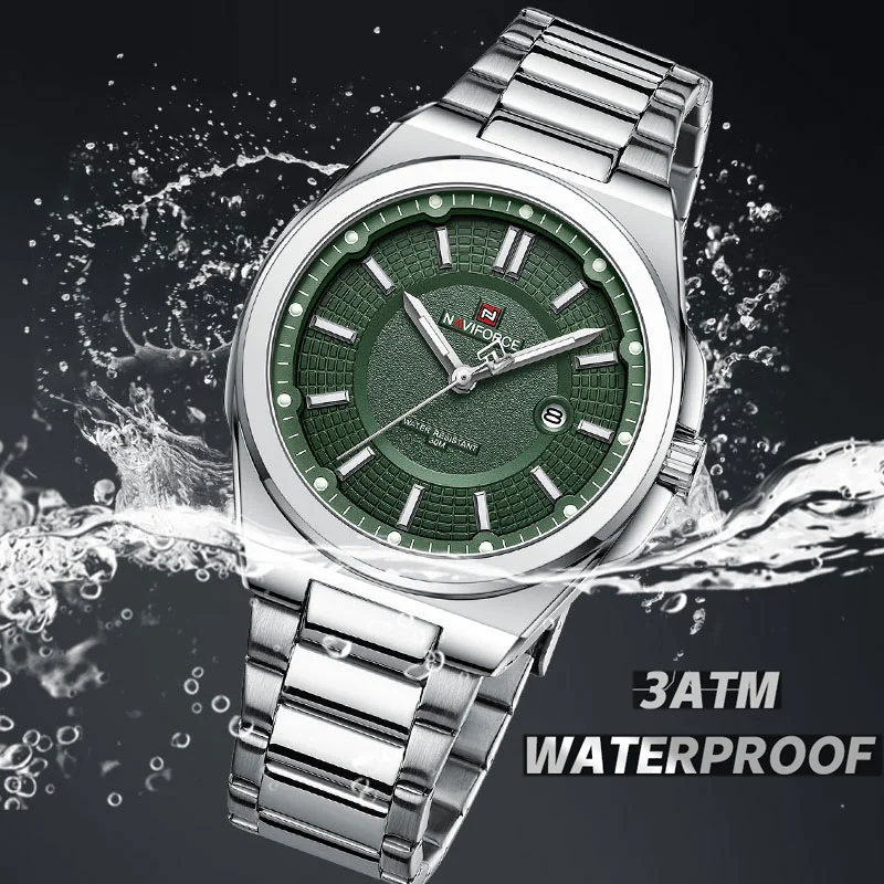 NAVIFORCE Quartz Calendar Men Watch Top Luxury Brand Waterproof Sport Stainless Steel Business Male Wristwatch Relogio Masculino