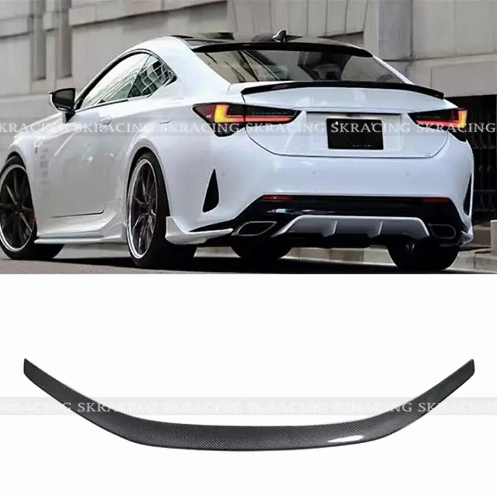 Real High Quality True Carbon Fiber Rear Trunk Spoiler Wings Fit For Lexus RC200t RC300 RC350 F-Sport 2015-2021 Automobiles Wing