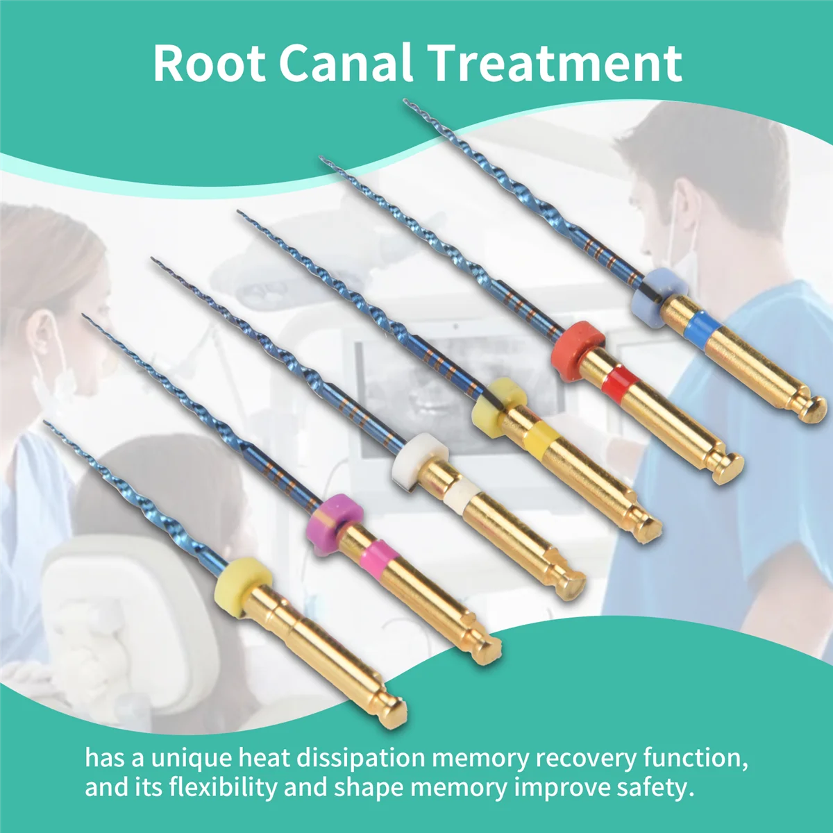 Supernew  6Pcs Dental Endodontic Engine Use NiTi Rotary Heat Activated Files Reciprocating Endodontic Root Canal Files 25mm