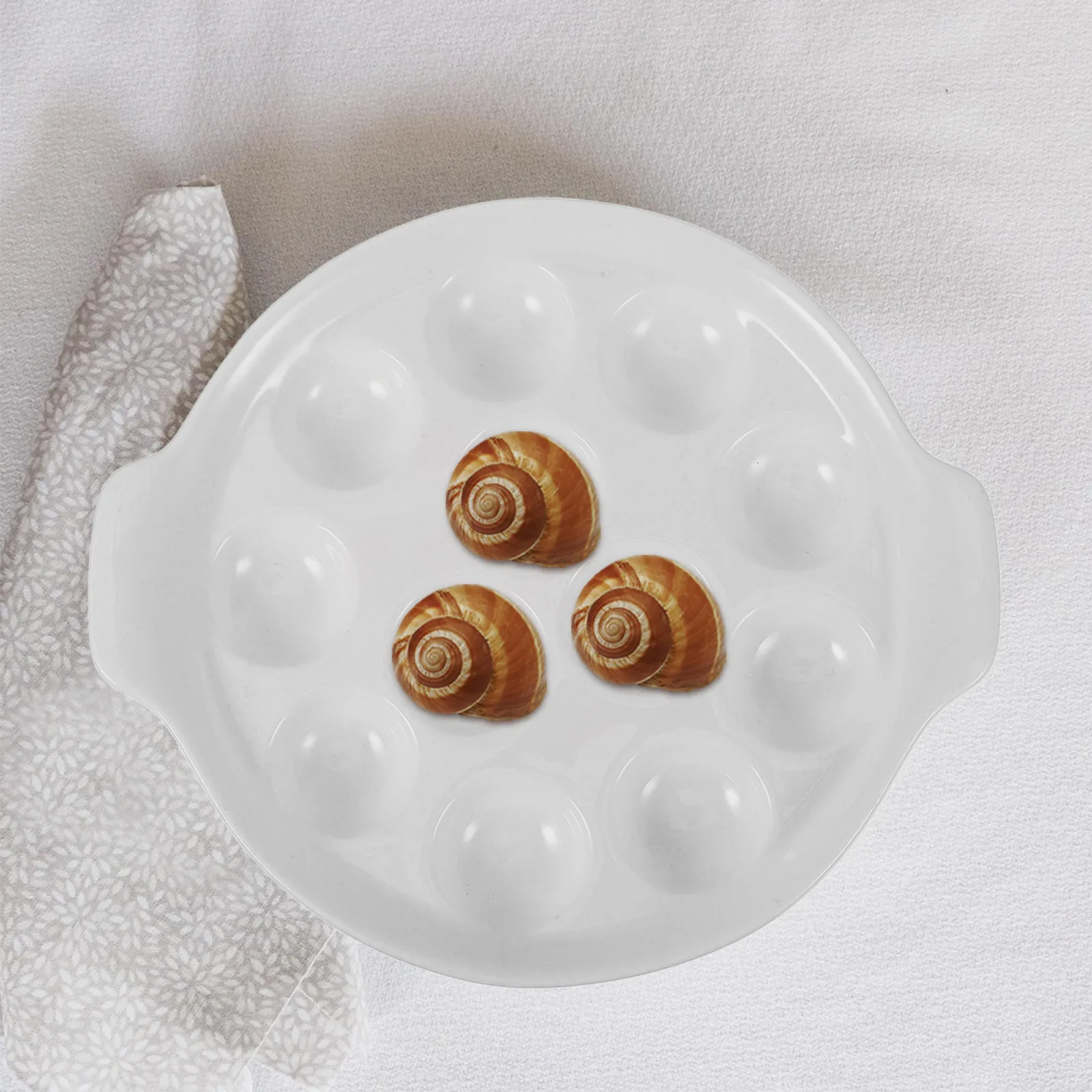 Ceramic Snail Baking Dish - Escargot Plate with Compact Hole Design for Home, Restaurant, Baking & Seafood Serving
