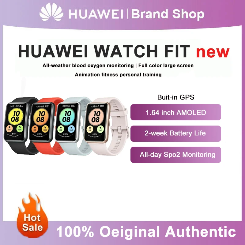 

Original Huawei WATCH FIT new Smart Watch Sports Health Management Fashion Full Color Big Screen Watch