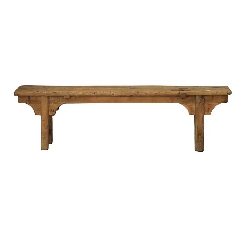 

Elm Farmhouse Bench, Vintage Country Home Decor Furniture Edge Board Bench