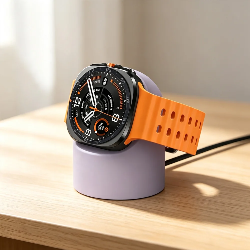 Silicone Charging Stand For Samsung Galaxy Watch Ultra 2/1/2025 47mm Convenient Charging Seat For Galaxy Watch 9 8 7 6 5 40/44mm