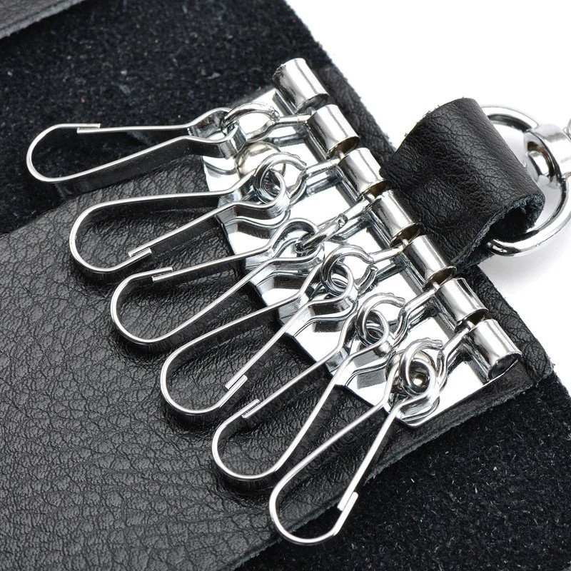 2X Keychain Men Women Key Holder Organizer Pouch Car Key Bag Wallet Housekeeper Key Case Mini Card Bag Black