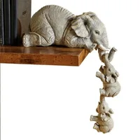 3 Pcs/set Cute Elephant Hug Baby Doll Resin Handicraft Decoration Home Decor Gift Decorative Figurines Miniatures Accessories 4