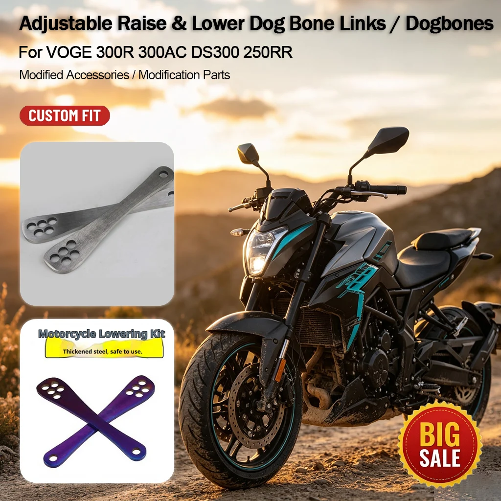 Motorcycle Height Adjustable Dogbones Raise Lower Bracket Mod Kit For VOGE 300R 300AC DS300 250RR