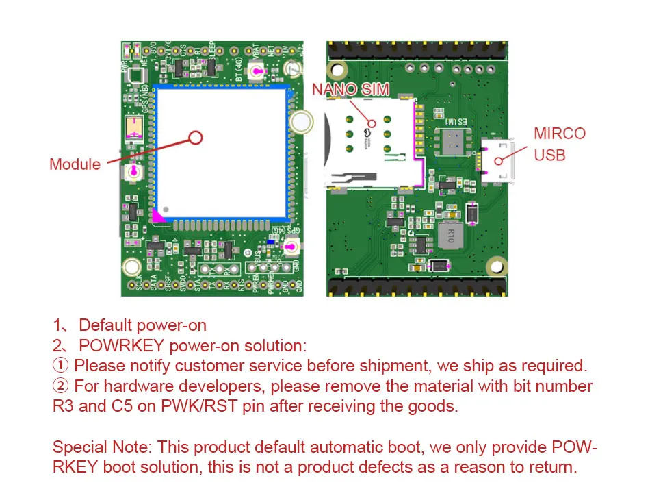 Imagem -03 - Core Board Qualcomm Chip Suporta Dados e Gnss Voz Opcional Versão Global Sim7672g Sim7672g-lngv Sim7672g Sim7672g-mngv