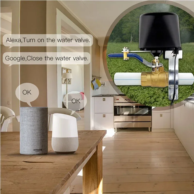 WiFi ZigBee Tuya Smart Valve Home Automation System Valve Control for Gas Water Voice Control Work with Alexa Echo Google Home