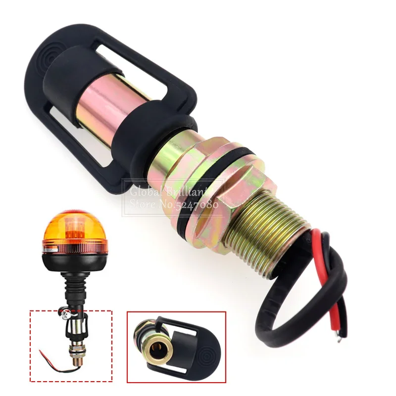 Truck Metal Rotating Flashing Beacon Mount Amber Warning Light Bracket Flexible Stem DIN Pole Tractor Car Mounting Light