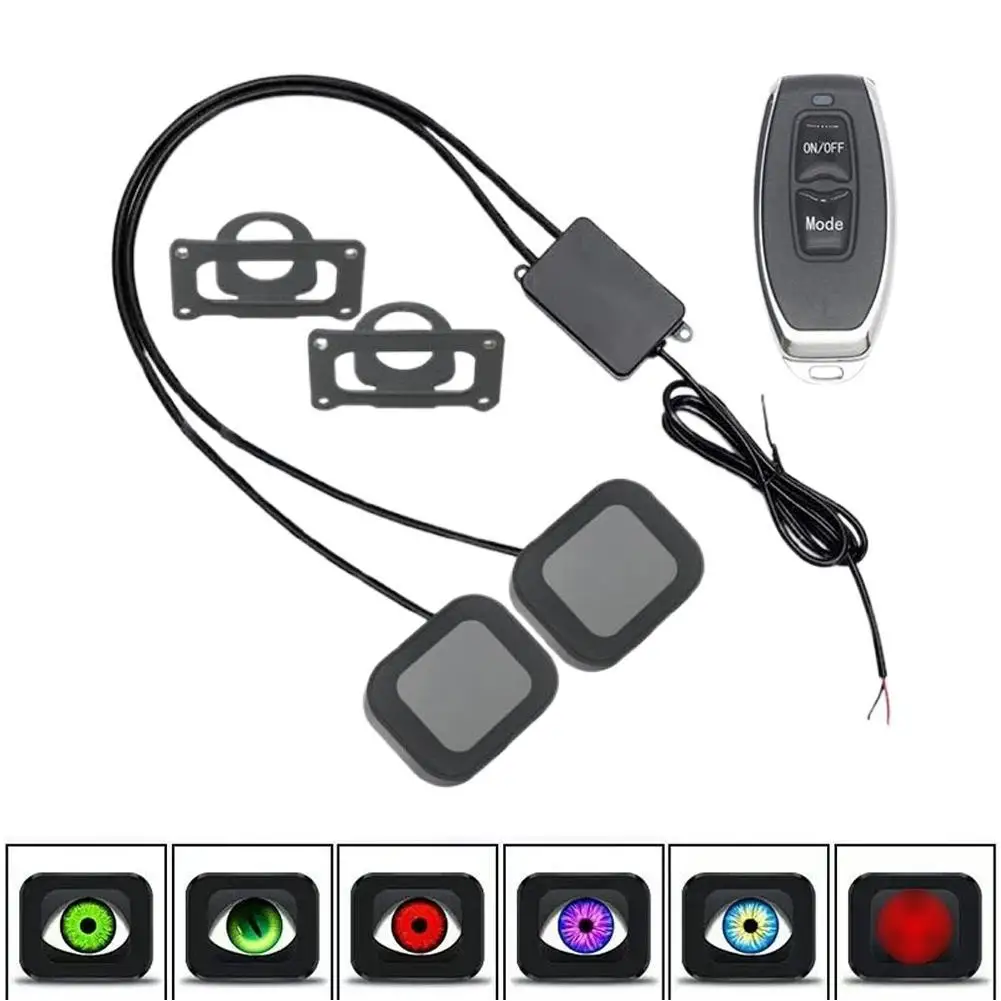 Car Electric Vehicle LED Dynamic Demon Eye Light Rearview Mirror Modification External Eye Light Multi-mode Blink Light